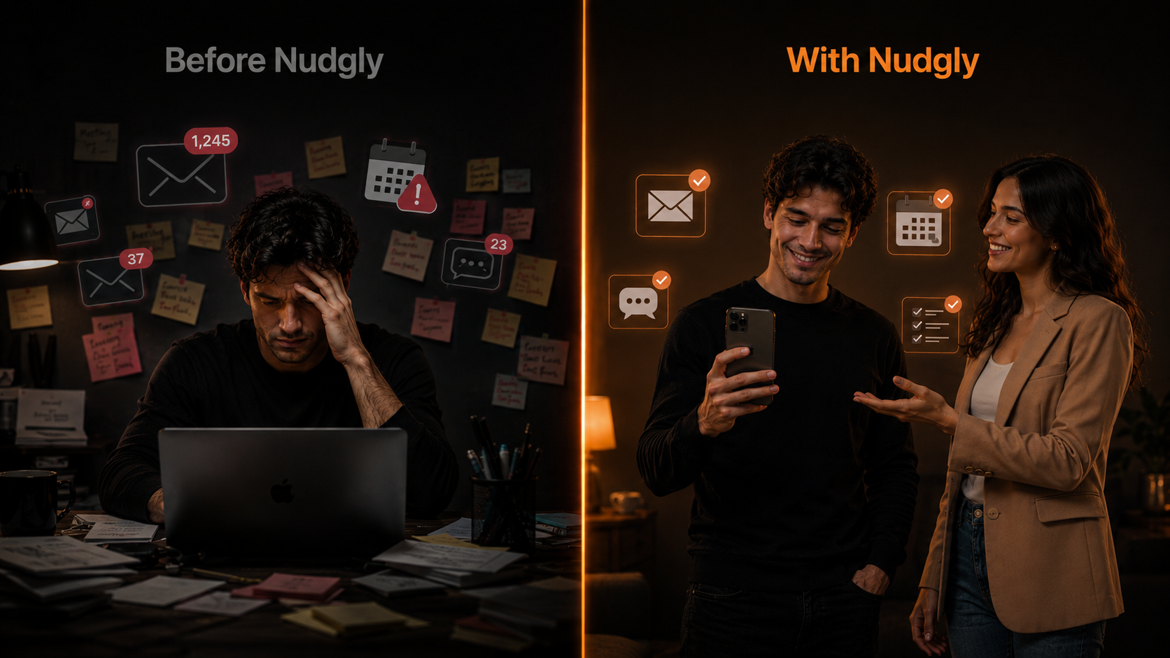 Before and after Nudgly